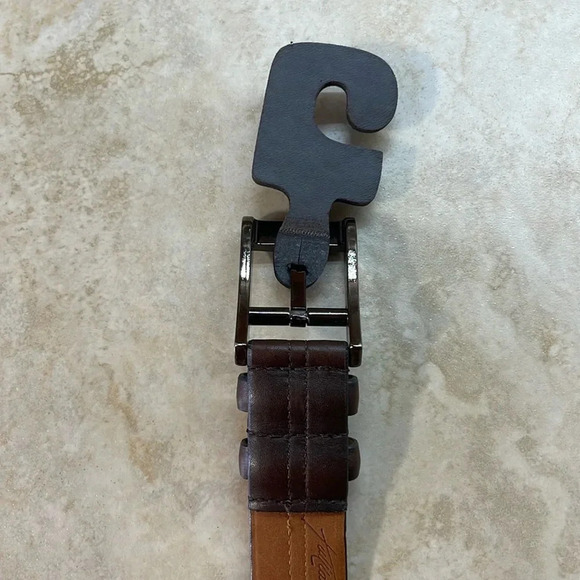 Tulliani Men’s Belt Dress Italian Calfskin Leather 4522 Dark Brown Size 34 - Picture 6 of 12